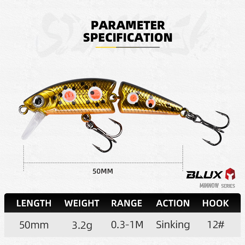 BLUX DR. Minnow Joint 50S Swim - Fishing Lure Swimbait 评论和价格