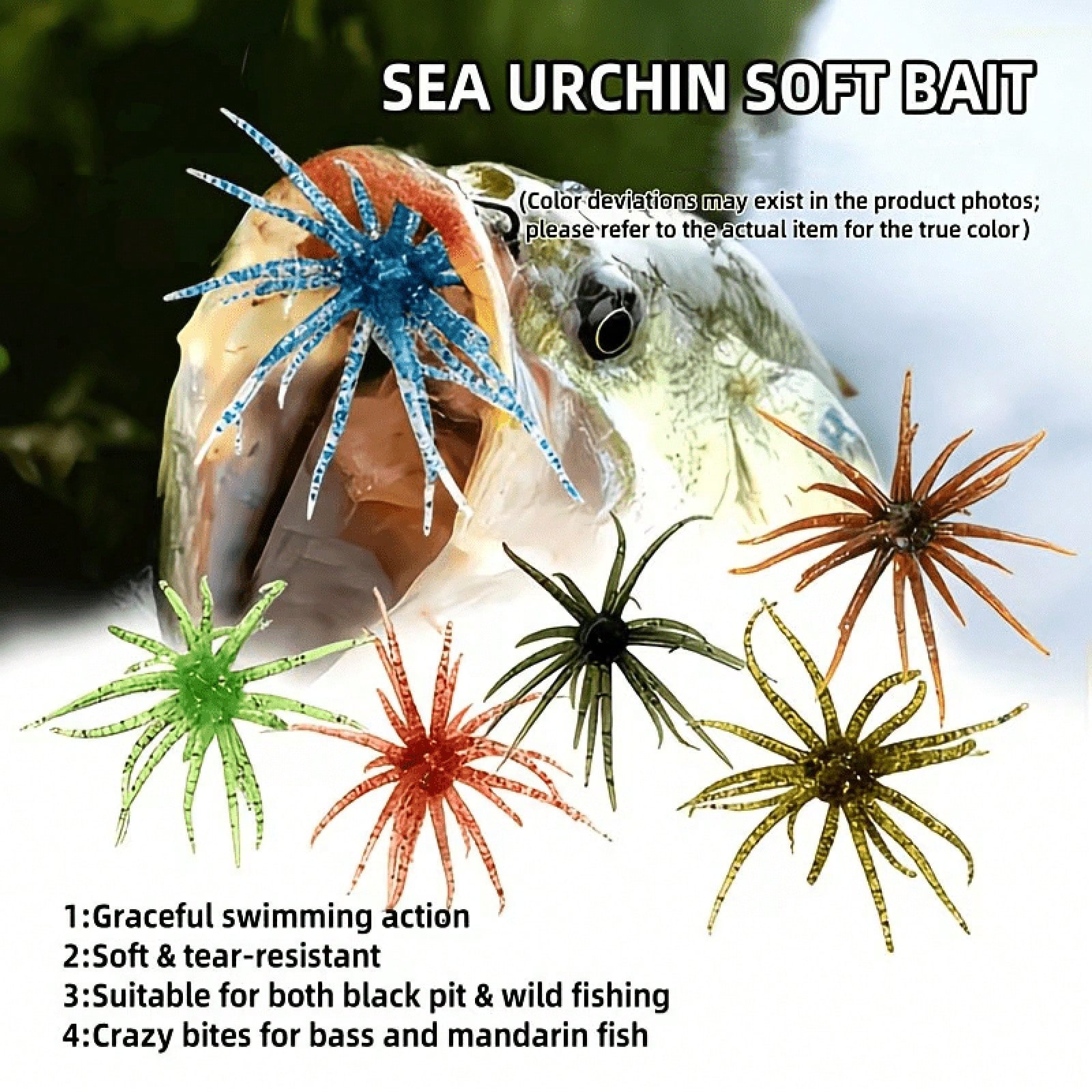 6Pcs Fishing Sea Urchin Soft L - Fishing Lure Topwater 评论和价格