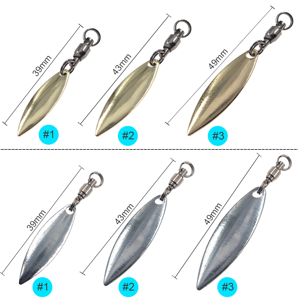 10pcs Willowleaf Blades Spinne - Fishing Lure Blade Bait 评论和价格