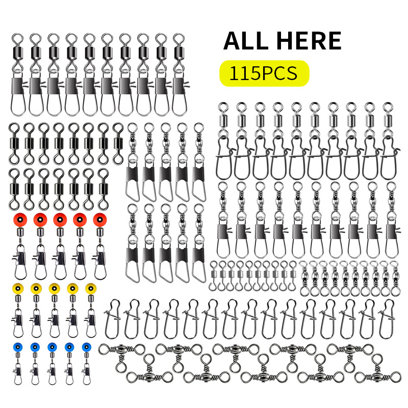 115pcs Fishing Swivel Connecto - Fishing Lure Box 评论和价格