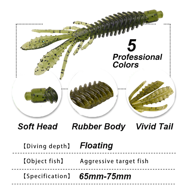 WESTBASS 5PCS Soft Larva Baits - Fishing Lure Swimbait 评论和价格