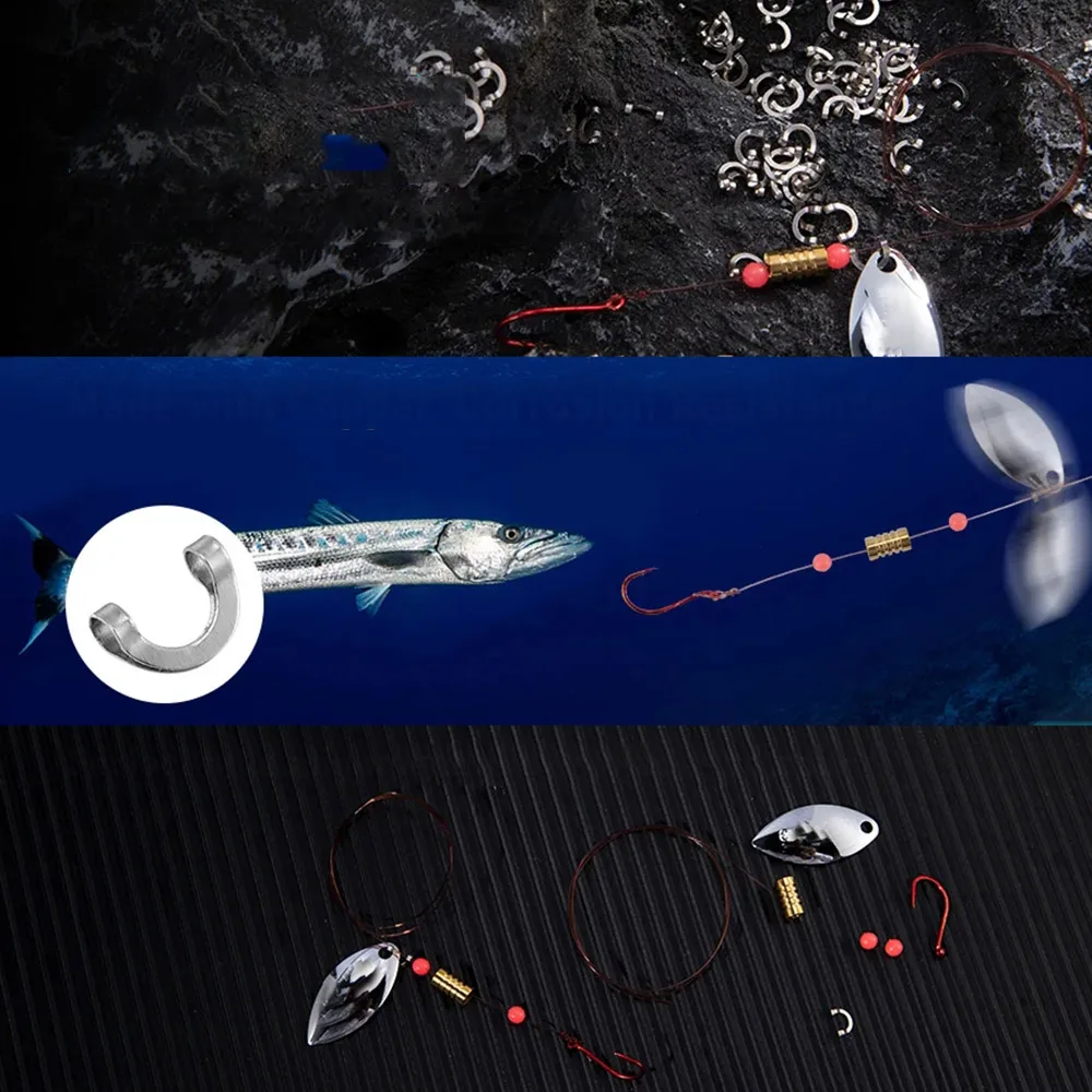 100pcs Fishing U Shaped Fixed  - Fishing Lure Spinnerbait 评论和价格